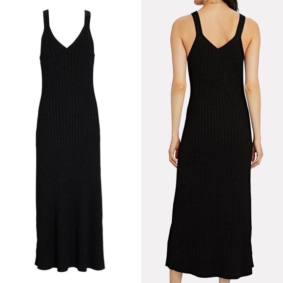 NWT Significant Other Goldie Rib Knit Midi Dress in Black Shimmer 10 - Picture 3 of 7